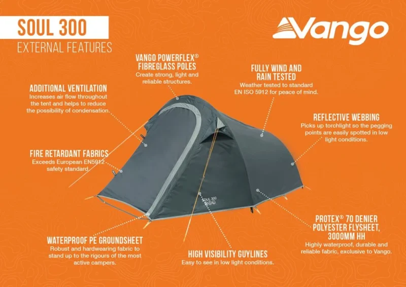 Vango Soul 300 Σκηνή 3 Ατόμων Deep Blue - Εικόνα 6