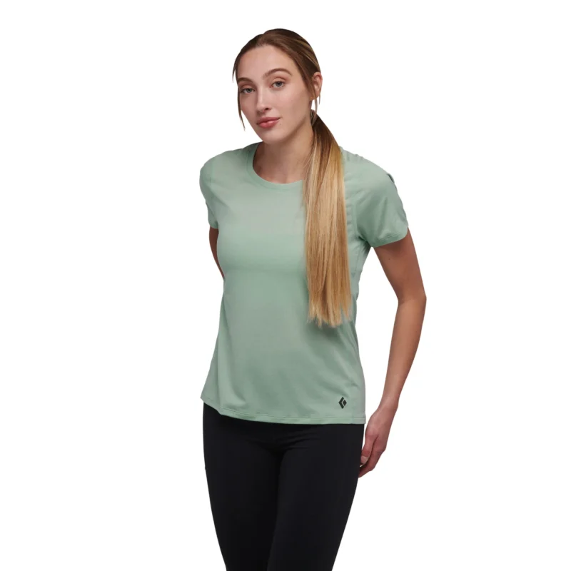 Black Diamond Lightwire Short Τech Tee Γυναικείο Κοντομάνικο Τεχνικό Μπλουζάκι Regular Fit Foam Green - Image 2