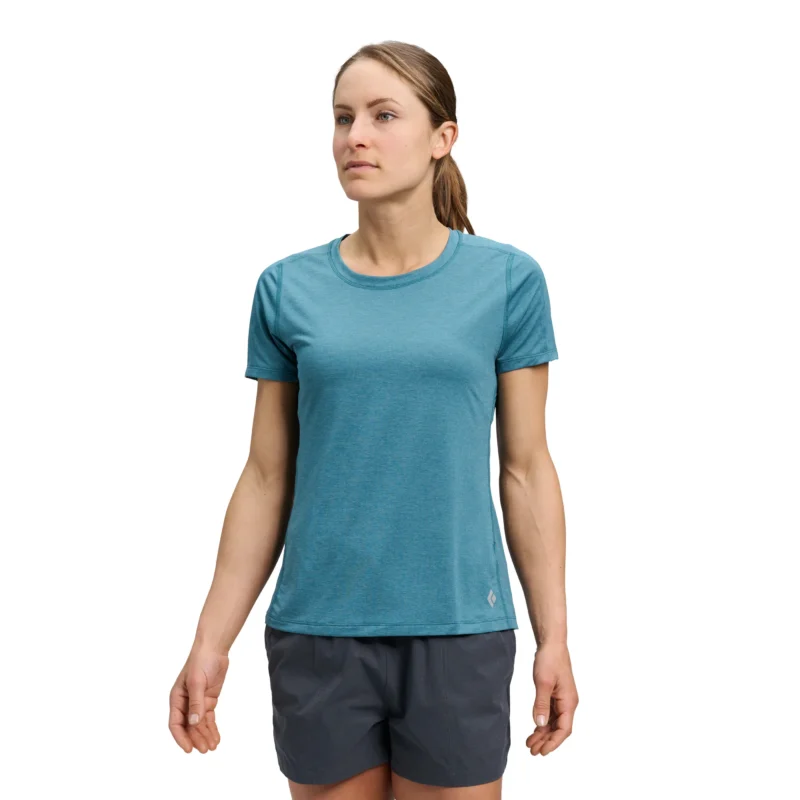 Black Diamond Lightwire Short Τech Tee Γυναικείο Κοντομάνικο Τεχνικό Μπλουζάκι Regular Fit Creek Blue - Εικόνα 2