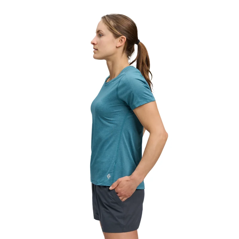 Black Diamond Lightwire Short Τech Tee Γυναικείο Κοντομάνικο Τεχνικό Μπλουζάκι Regular Fit Creek Blue - Εικόνα 4