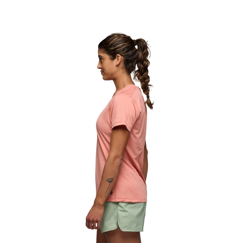 Black Diamond Lightwire Short Τech Tee Γυναικείο Κοντομάνικο Τεχνικό Μπλουζάκι Regular Fit Himalayan Salt - Εικόνα 4