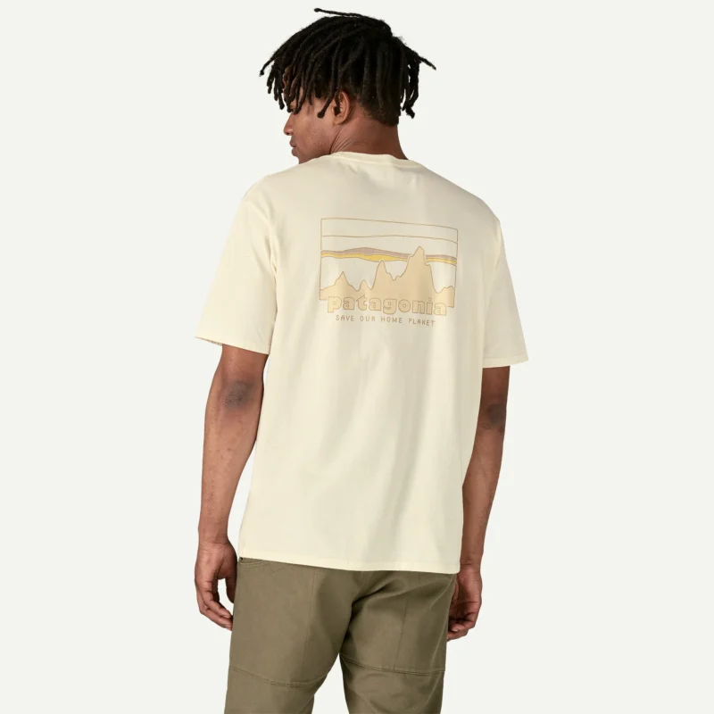 Patagonia Αντρικό Βαμβακερό T-shirt 73 Skyline Regular Fit Birch White - Image 3
