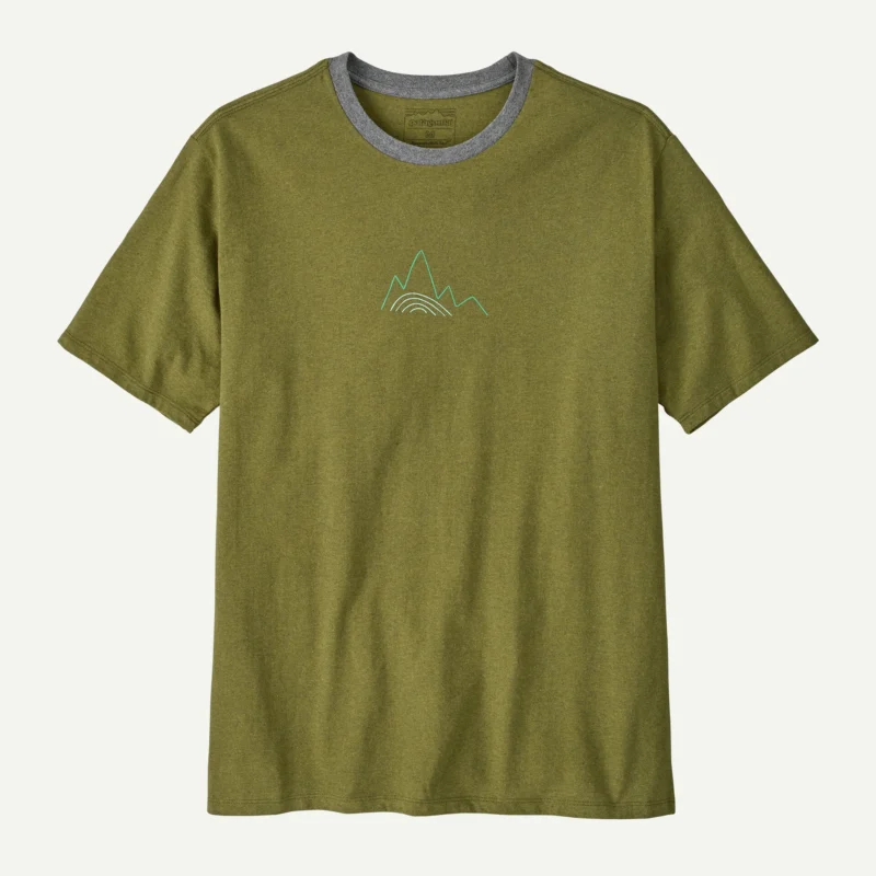 Patagonia Berm Logo Αντρικό Συνθετικό T-shirt Regular Fit Graze Green - Εικόνα 2