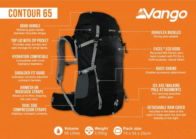 Vango Contour 65 Σακίδιο Ορειβασίας 65 Λίτρων - Image 9
