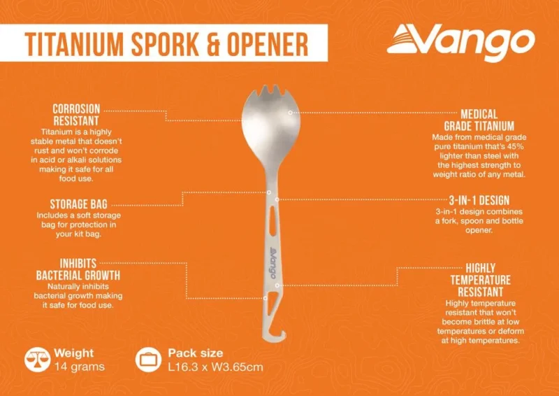 Vango Titanium Spork and Opener - Εικόνα 4