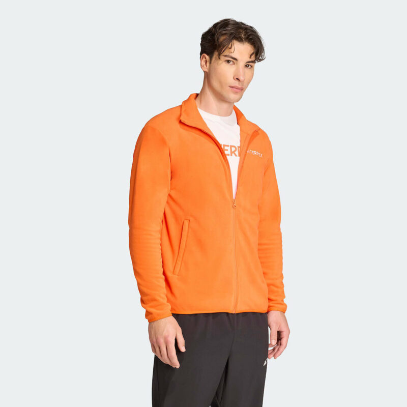 Adidas Terrex Multi Essentials Full Zip Ανδρική Συνθετική Fleece Ζακέτα Orange - Εικόνα 2