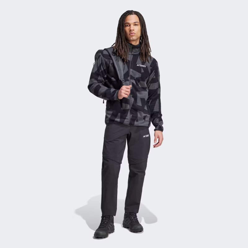 Adidas Terrex Multi Printed Full-Zip Ανδρική Fleece Ζακέτα Black/Carbon - Image 6