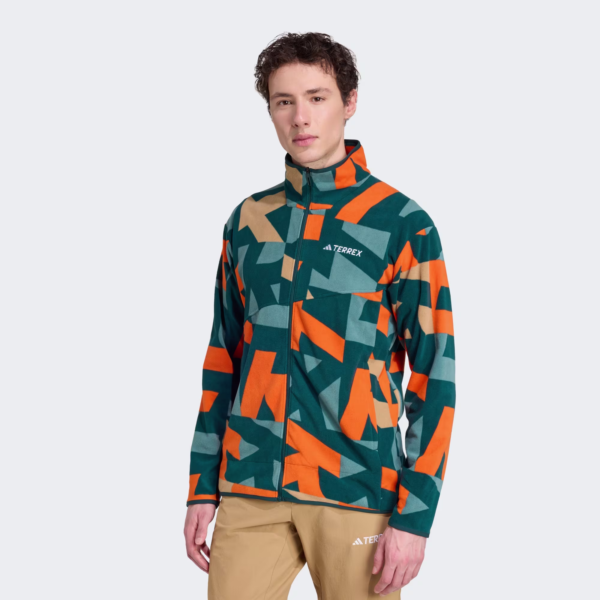 Adidas Terrex Multi Printed Full-Zip Ανδρική Fleece Ζακέτα Aurivy/Seimor - Image 2