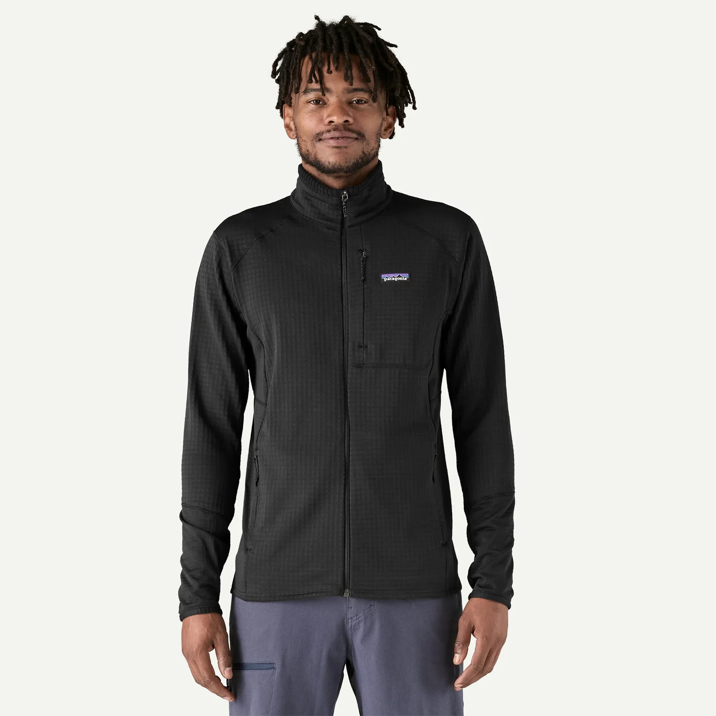 Patagonia R1 Fleece Ανδρικό Τεχνικό Συνθετικό Jacket Black - Εικόνα 2