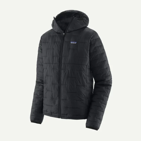 Patagonia Micro Puff Hoody Αντρικό Συνθετικό Μπουφάν Black