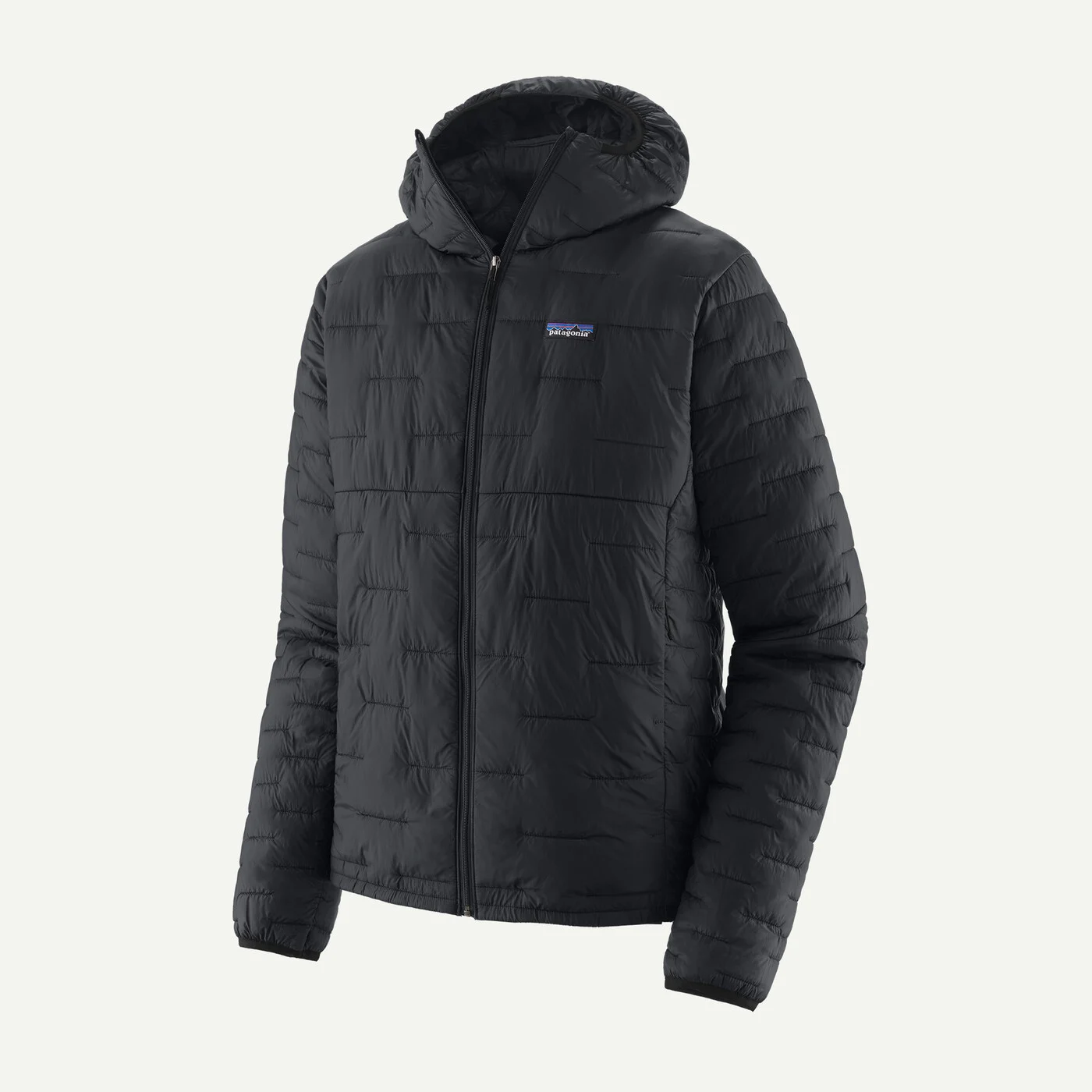 Patagonia Micro Puff Hoody Αντρικό Συνθετικό Μπουφάν Black