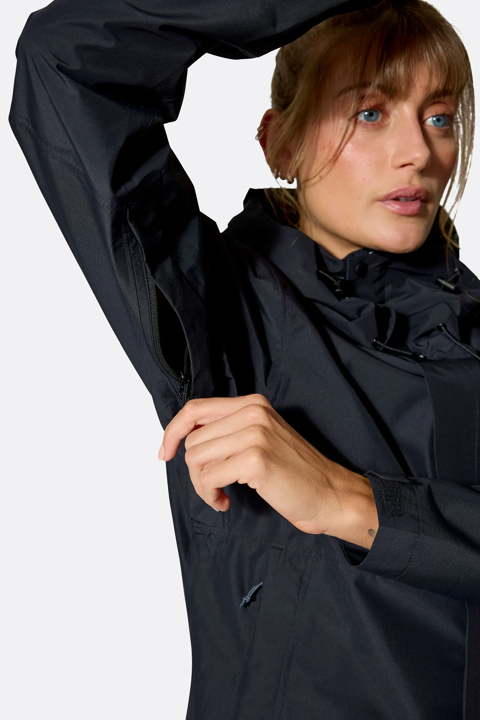 Rab Downpour Jacket Waterproof Black Γυναικείο Αδιάβροχο - Image 4